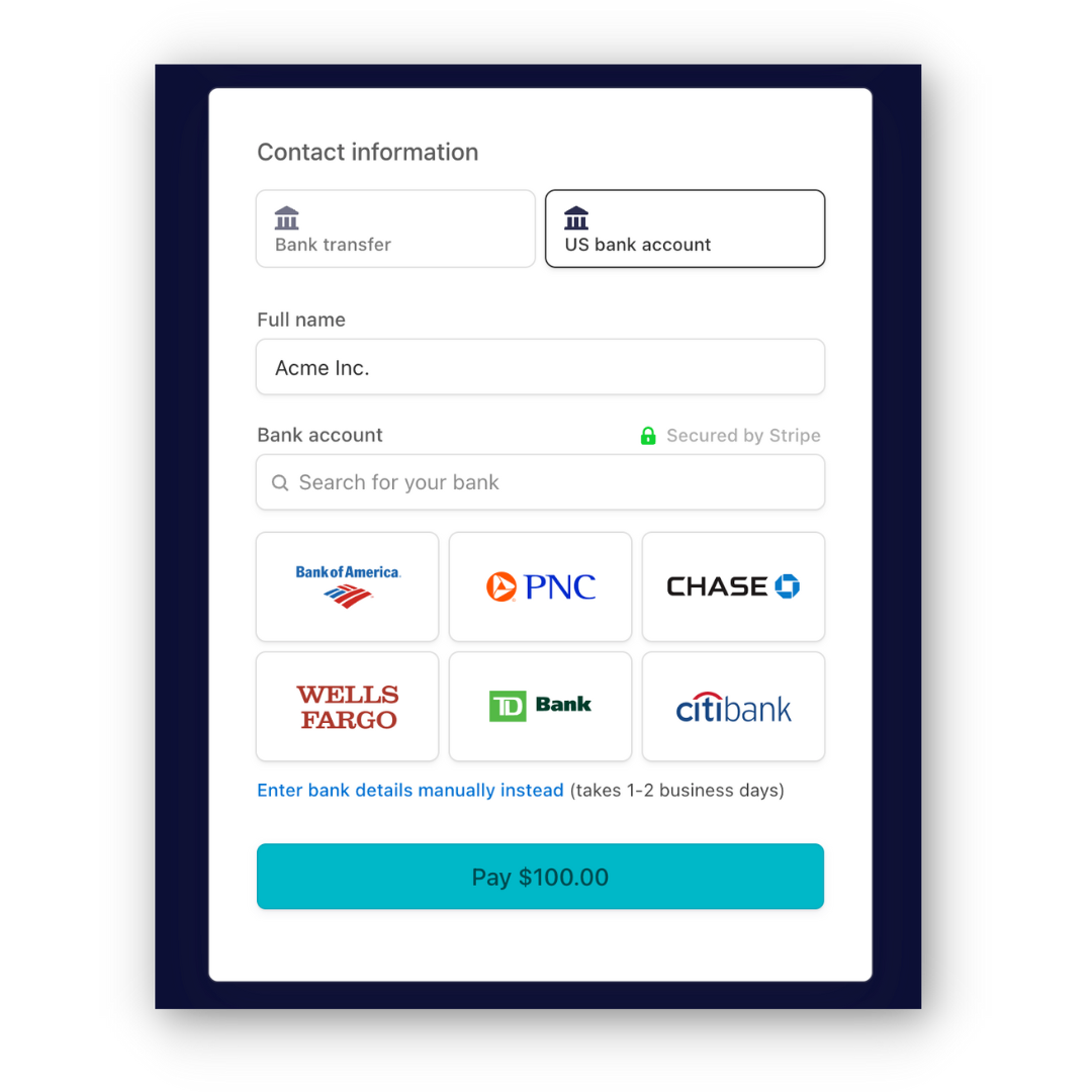 Pay via Stripe